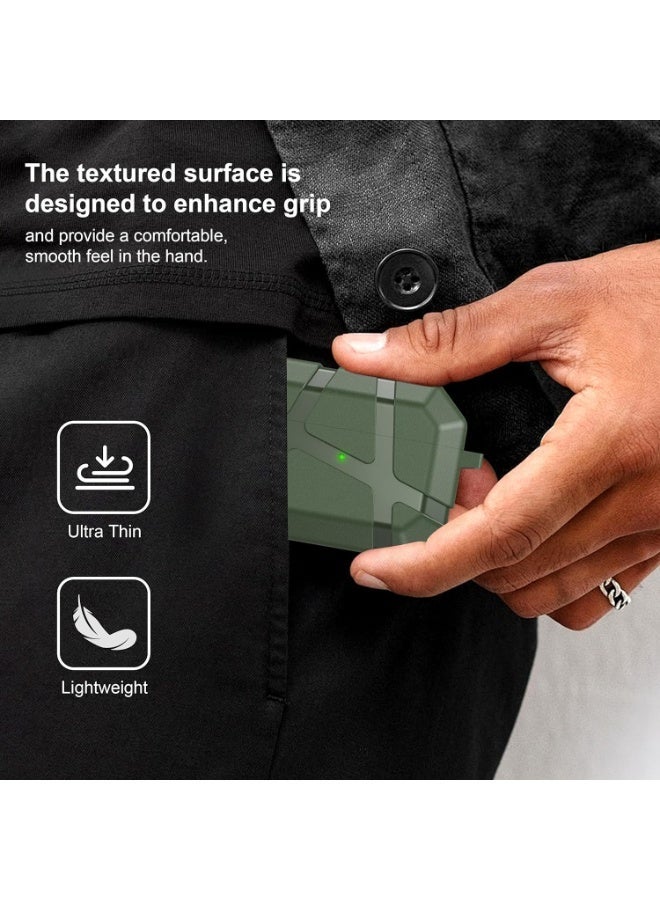 for AirPods Pro 3 Case, Shockproof Silicone Protective Case, Compatible with AirPods Pro 3rd Generation, with Hard Shell Design & Scratch Protection, Front LED Visible with Carabiner, Green - Image 4